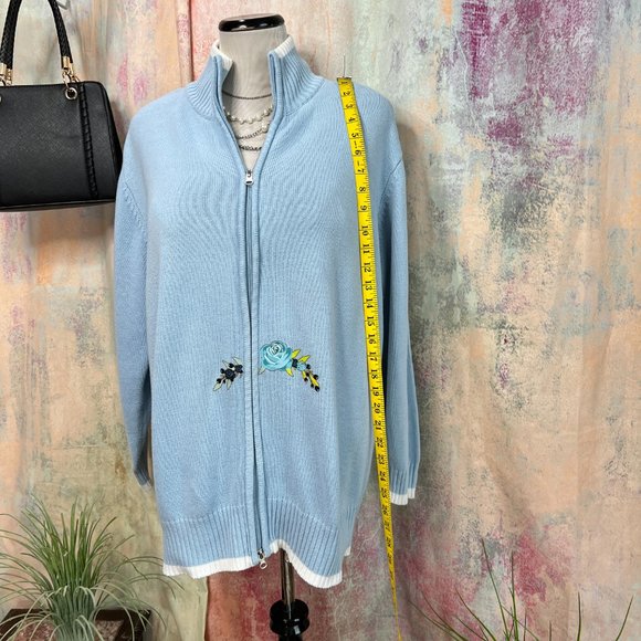 VTG๐Maxime Casual Cotton Blend 2-Way Zipper Cardigan with Stand Up Collar - Picture 7 of 16